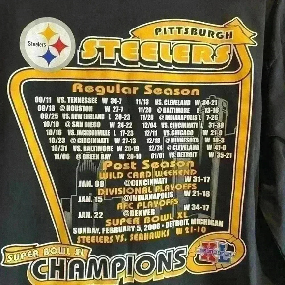 NFL Pittsburgh Steelers Super Bowl XL Champions T-Shirt NWT - Picture 4 of 6